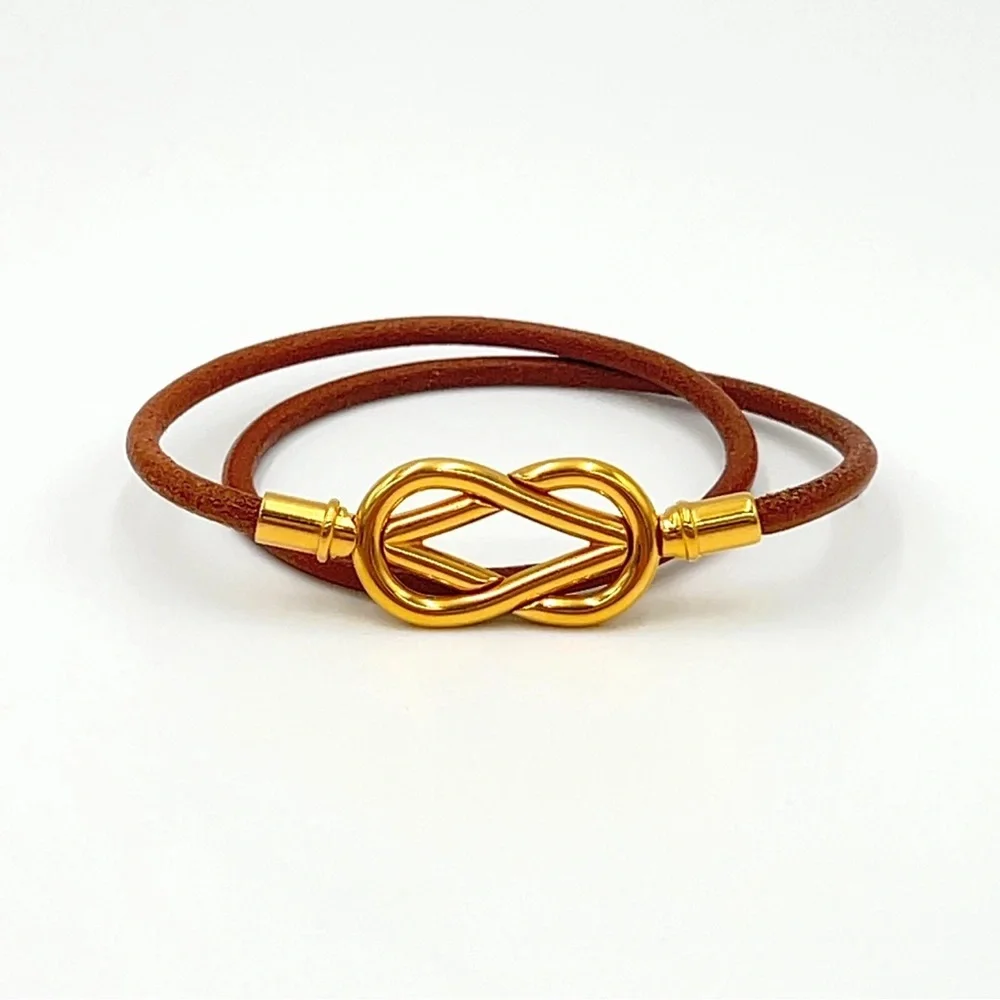 Hermes 2-row Atame Leather Bracelet - Picture 3 of 12